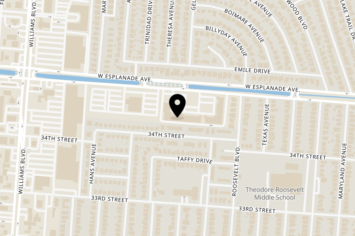 Map showing the location of PHO HOUSE CAFE on 2305 W Esplanade Ave suite S in Kenner